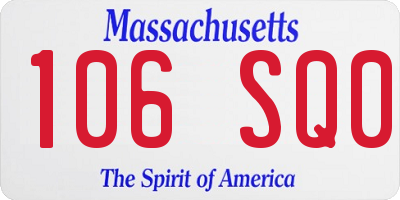 MA license plate 106SQ0