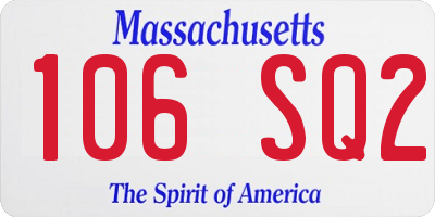 MA license plate 106SQ2