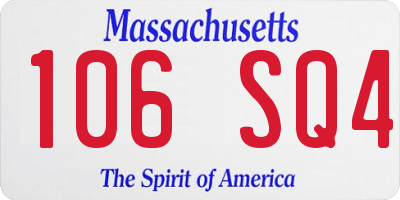MA license plate 106SQ4