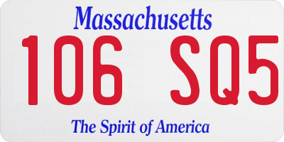MA license plate 106SQ5