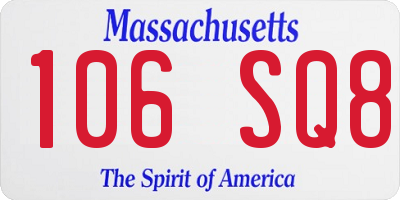 MA license plate 106SQ8