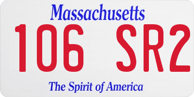 MA license plate 106SR2
