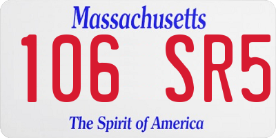 MA license plate 106SR5