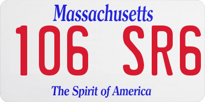 MA license plate 106SR6