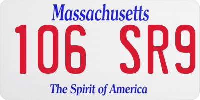 MA license plate 106SR9