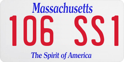 MA license plate 106SS1