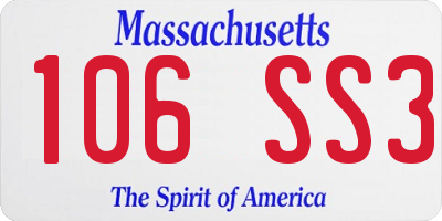 MA license plate 106SS3