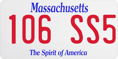 MA license plate 106SS5