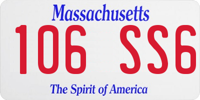 MA license plate 106SS6