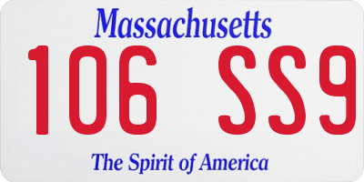 MA license plate 106SS9