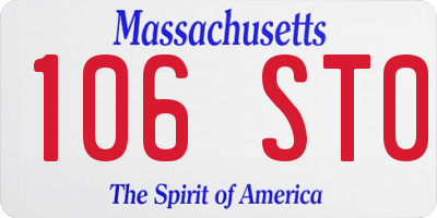 MA license plate 106ST0