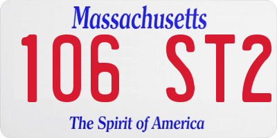 MA license plate 106ST2