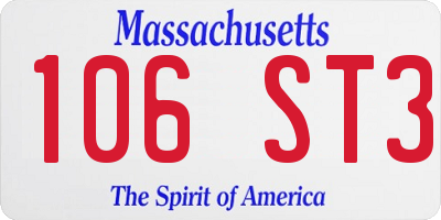 MA license plate 106ST3