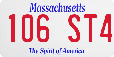 MA license plate 106ST4