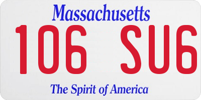 MA license plate 106SU6