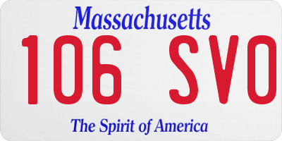 MA license plate 106SV0