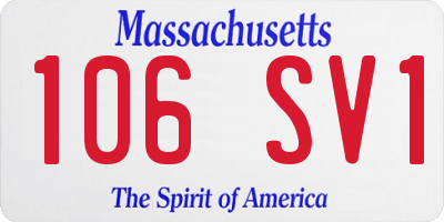MA license plate 106SV1