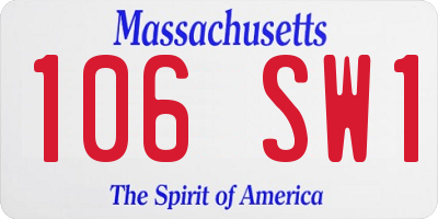 MA license plate 106SW1