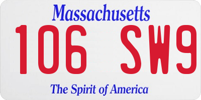 MA license plate 106SW9