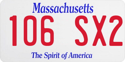 MA license plate 106SX2