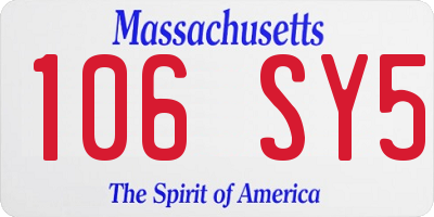 MA license plate 106SY5