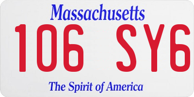 MA license plate 106SY6