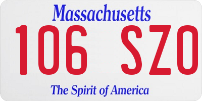 MA license plate 106SZ0