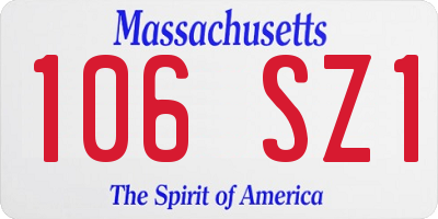 MA license plate 106SZ1