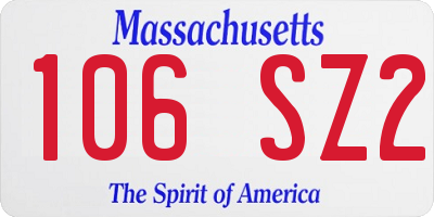 MA license plate 106SZ2