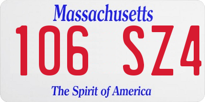 MA license plate 106SZ4