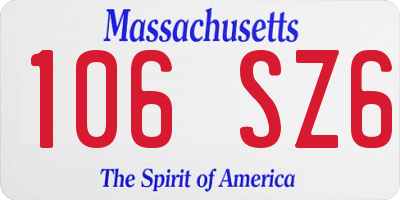 MA license plate 106SZ6