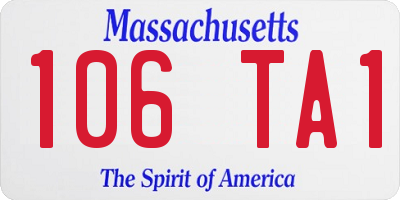 MA license plate 106TA1