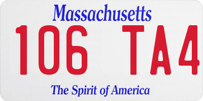 MA license plate 106TA4