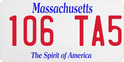 MA license plate 106TA5