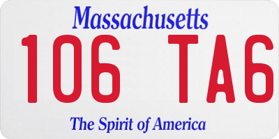 MA license plate 106TA6