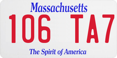 MA license plate 106TA7