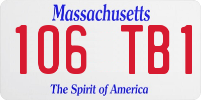 MA license plate 106TB1