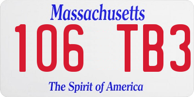 MA license plate 106TB3