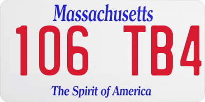 MA license plate 106TB4