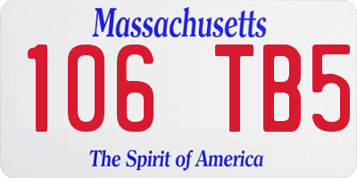 MA license plate 106TB5