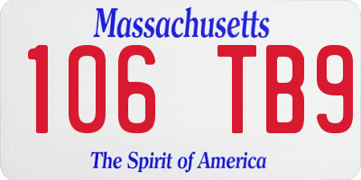 MA license plate 106TB9