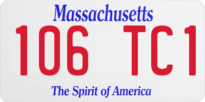 MA license plate 106TC1