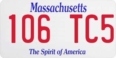 MA license plate 106TC5