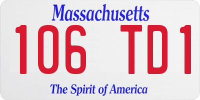 MA license plate 106TD1