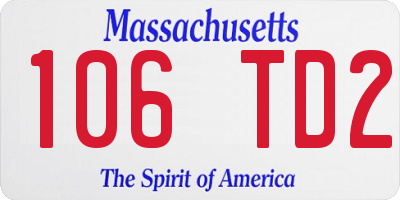 MA license plate 106TD2