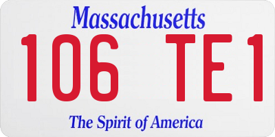 MA license plate 106TE1