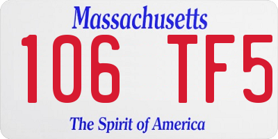 MA license plate 106TF5