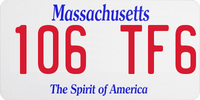MA license plate 106TF6