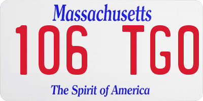 MA license plate 106TG0