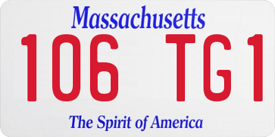 MA license plate 106TG1